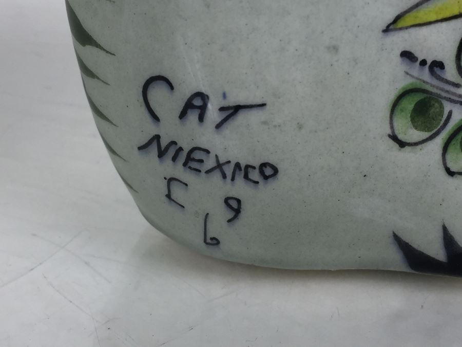 JUST ADDED - Hand Painted Mexican Pottery Owl And Bird [Photo 5]