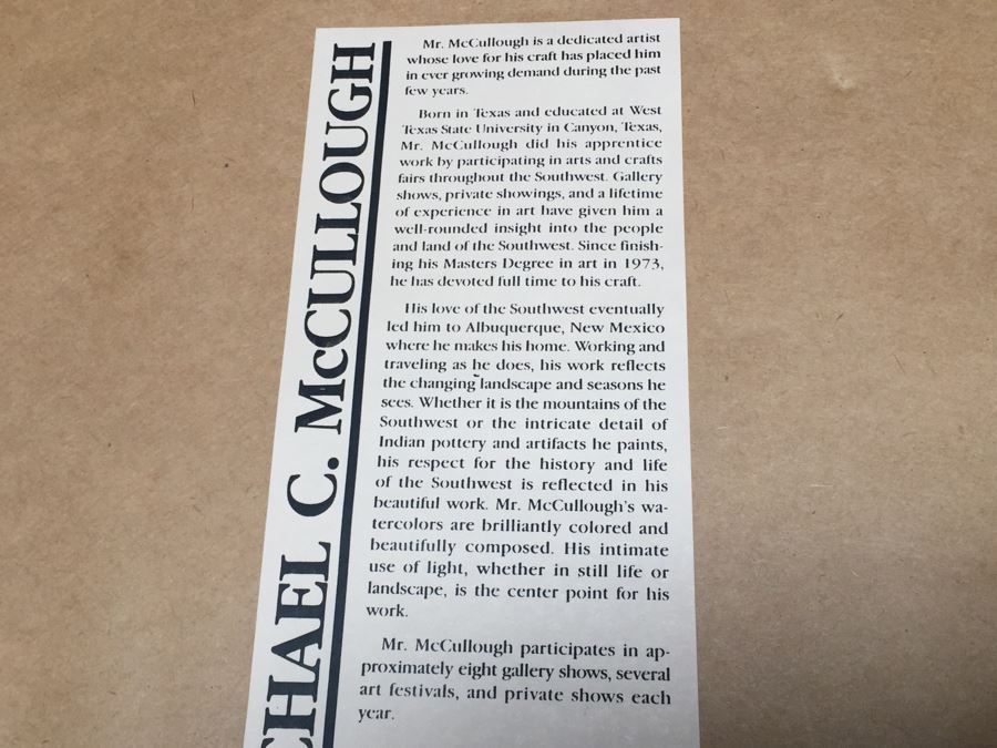 JUST ADDED - Framed And Nicely Matted Signed On Front And Back Limited Edition 224 Of 250 Print Showing Native American Pottery By Michael C. McCullough [Photo 21]