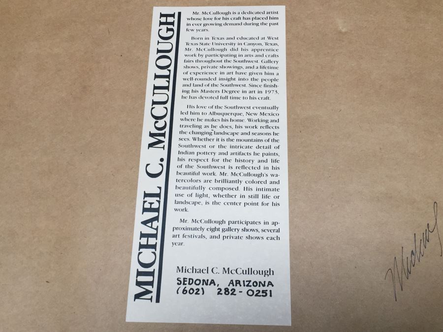 JUST ADDED - Framed And Nicely Matted Signed On Front And Back Limited Edition 224 Of 250 Print Showing Native American Pottery By Michael C. McCullough [Photo 19]