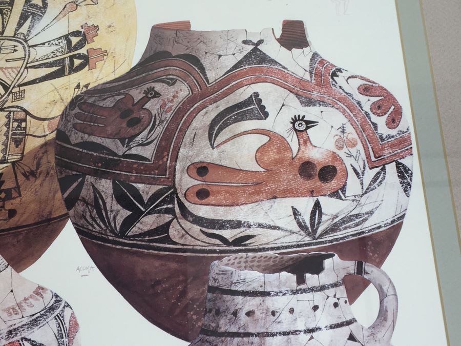 JUST ADDED - Framed And Nicely Matted Signed On Front And Back Limited Edition 224 Of 250 Print Showing Native American Pottery By Michael C. McCullough [Photo 9]