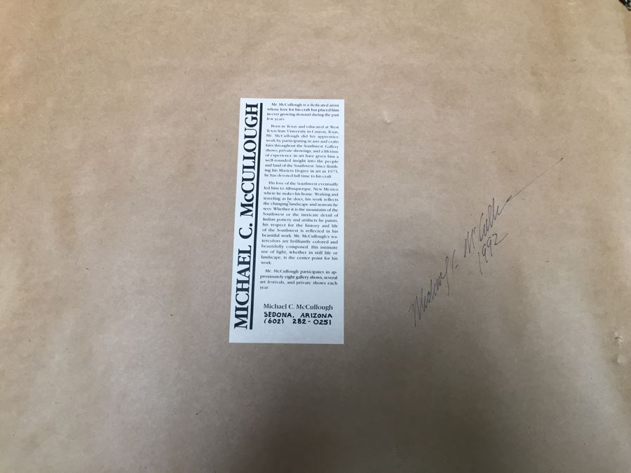 JUST ADDED - Framed And Nicely Matted Signed On Front And Back Limited Edition 224 Of 250 Print Showing Native American Pottery By Michael C. McCullough [Photo 17]