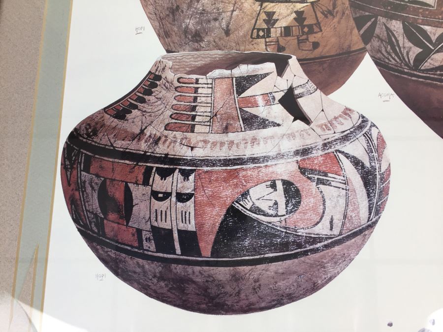 JUST ADDED - Framed And Nicely Matted Signed On Front And Back Limited Edition 224 Of 250 Print Showing Native American Pottery By Michael C. McCullough [Photo 4]