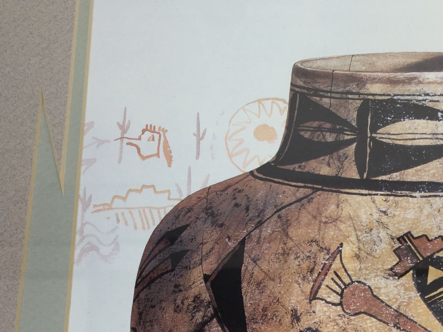 JUST ADDED - Framed And Nicely Matted Signed On Front And Back Limited Edition 224 Of 250 Print Showing Native American Pottery By Michael C. McCullough [Photo 7]