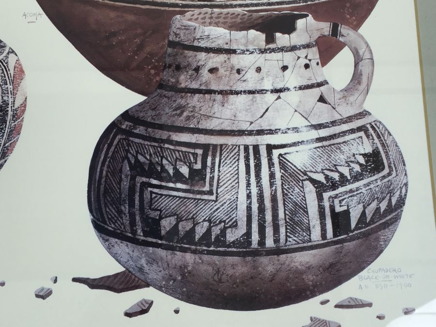 JUST ADDED - Framed And Nicely Matted Signed On Front And Back Limited Edition 224 Of 250 Print Showing Native American Pottery By Michael C. McCullough [Photo 11]