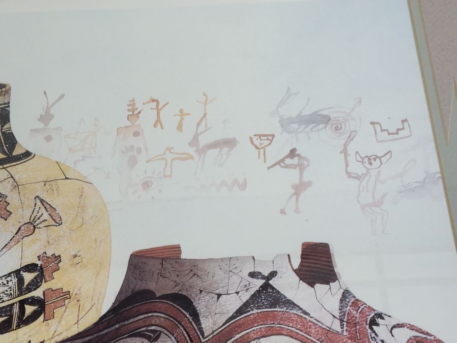JUST ADDED - Framed And Nicely Matted Signed On Front And Back Limited Edition 224 Of 250 Print Showing Native American Pottery By Michael C. McCullough [Photo 8]