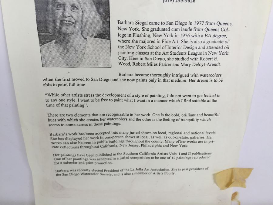 JUST ADDED - Original 3-Panel Watercolor Showing Renovation Of Mission Brewery Plaza Building In San Diego Signed By Barbara Siegal 1989 [Photo 18]