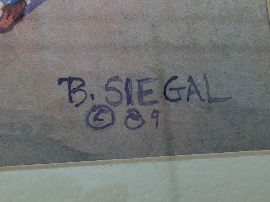 JUST ADDED - Original 3-Panel Watercolor Showing Renovation Of Mission Brewery Plaza Building In San Diego Signed By Barbara Siegal 1989 [Photo 3]