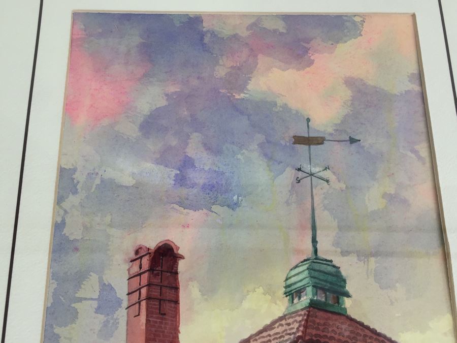 JUST ADDED - Original 3-Panel Watercolor Showing Renovation Of Mission Brewery Plaza Building In San Diego Signed By Barbara Siegal 1989 [Photo 12]