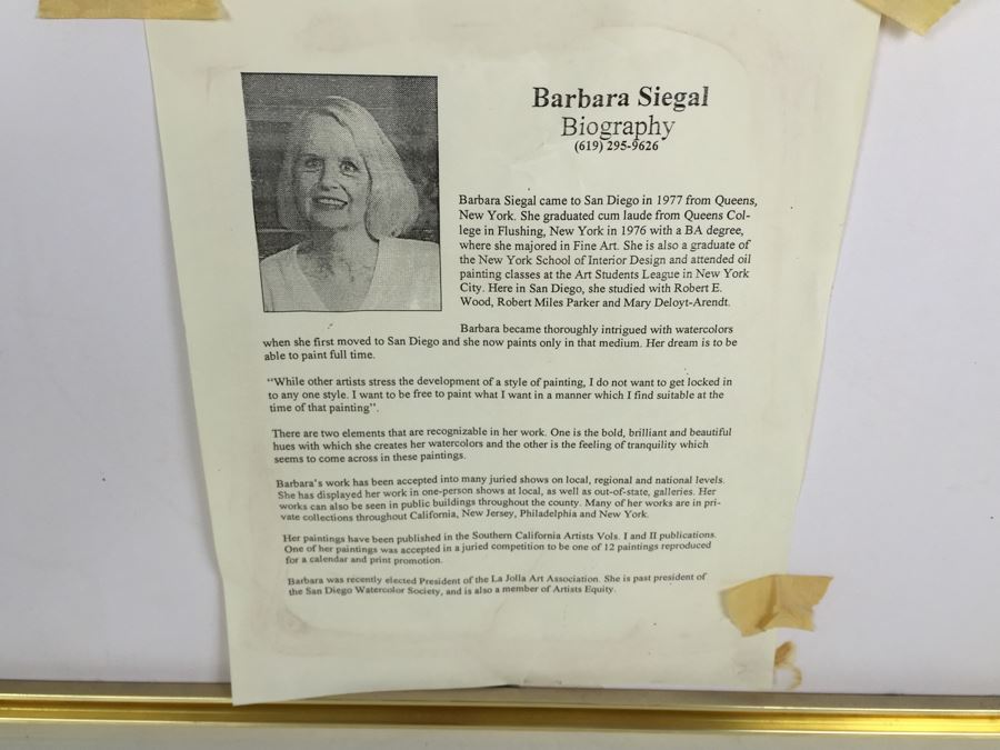 JUST ADDED - Original 3-Panel Watercolor Showing Renovation Of Mission Brewery Plaza Building In San Diego Signed By Barbara Siegal 1989 [Photo 16]