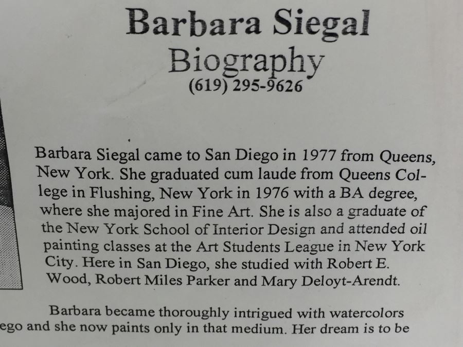 JUST ADDED - Original 3-Panel Watercolor Showing Renovation Of Mission Brewery Plaza Building In San Diego Signed By Barbara Siegal 1989 [Photo 17]
