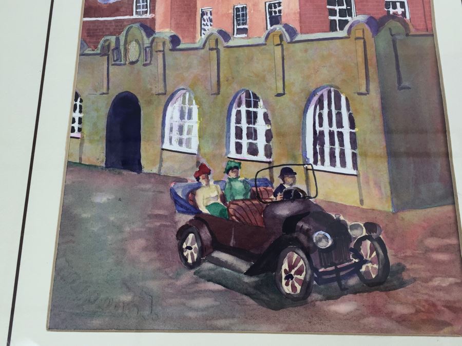 JUST ADDED - Original 3-Panel Watercolor Showing Renovation Of Mission Brewery Plaza Building In San Diego Signed By Barbara Siegal 1989 [Photo 14]