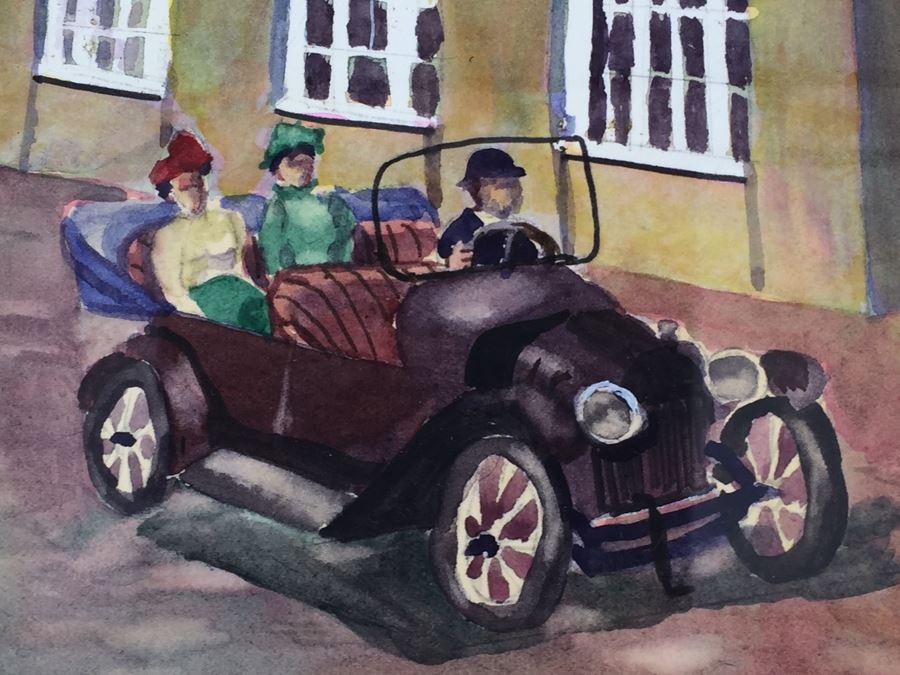 JUST ADDED - Original 3-Panel Watercolor Showing Renovation Of Mission Brewery Plaza Building In San Diego Signed By Barbara Siegal 1989 [Photo 15]