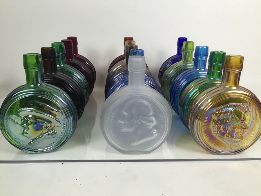 JUST ADDED - (15) Huge Collection Of Wheaton, NJ Presidential Glass Bottles First Edition