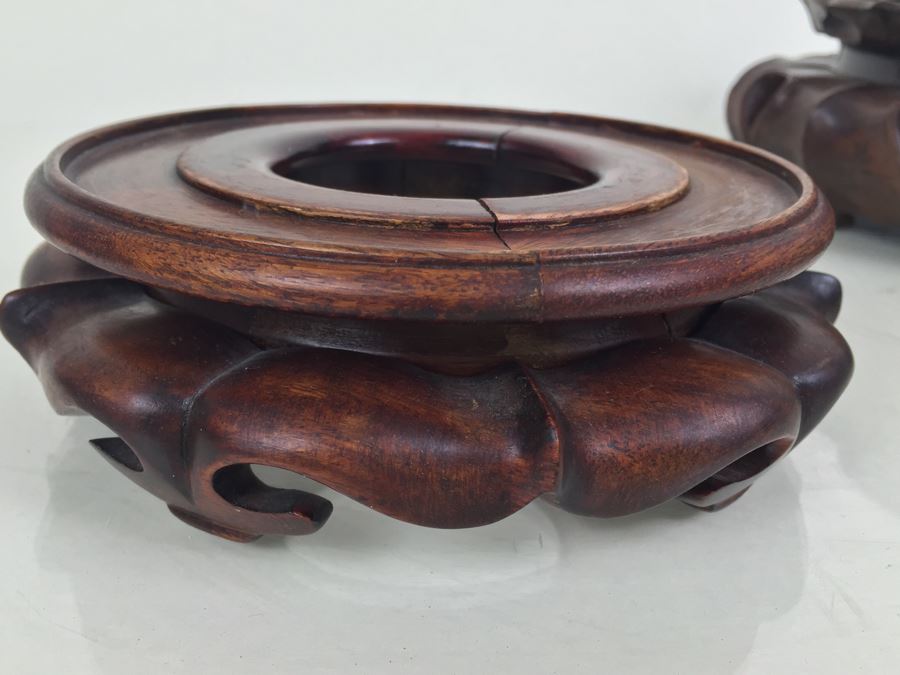 JUST ADDED - (8) Vintage Rosewood Carved Stands [Photo 17]