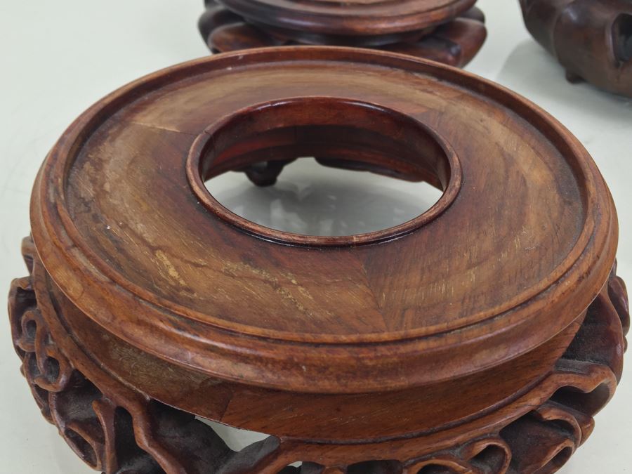 JUST ADDED - (8) Vintage Rosewood Carved Stands [Photo 13]