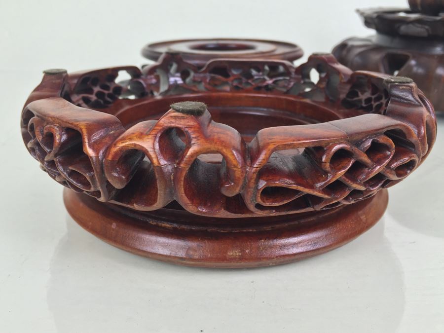 JUST ADDED - (8) Vintage Rosewood Carved Stands [Photo 16]