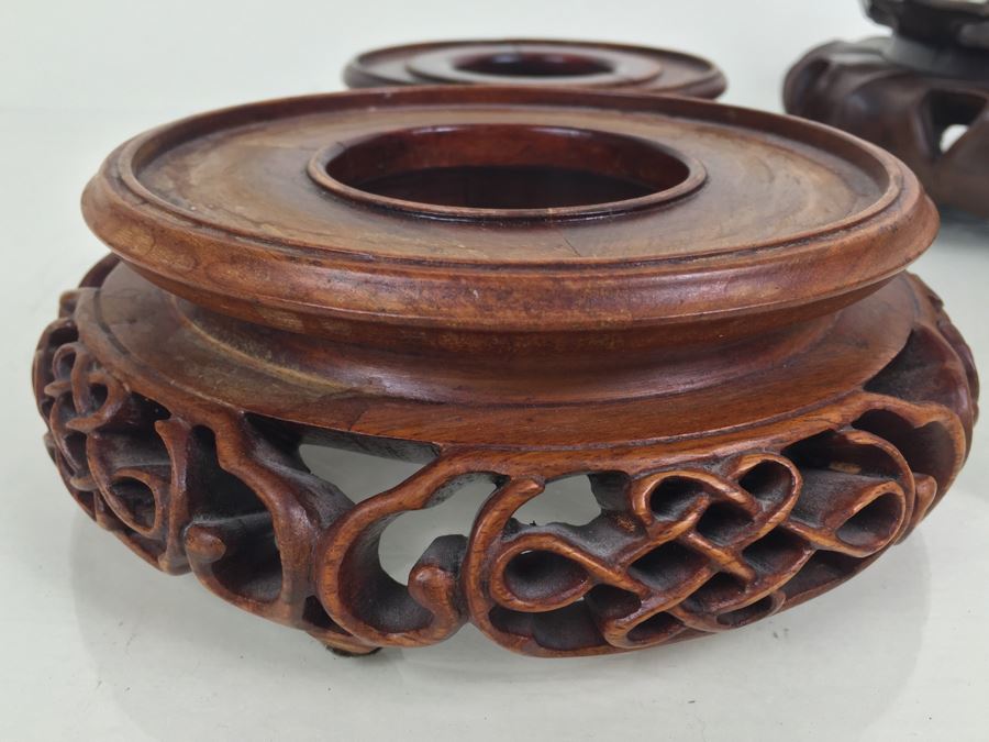 JUST ADDED - (8) Vintage Rosewood Carved Stands [Photo 3]