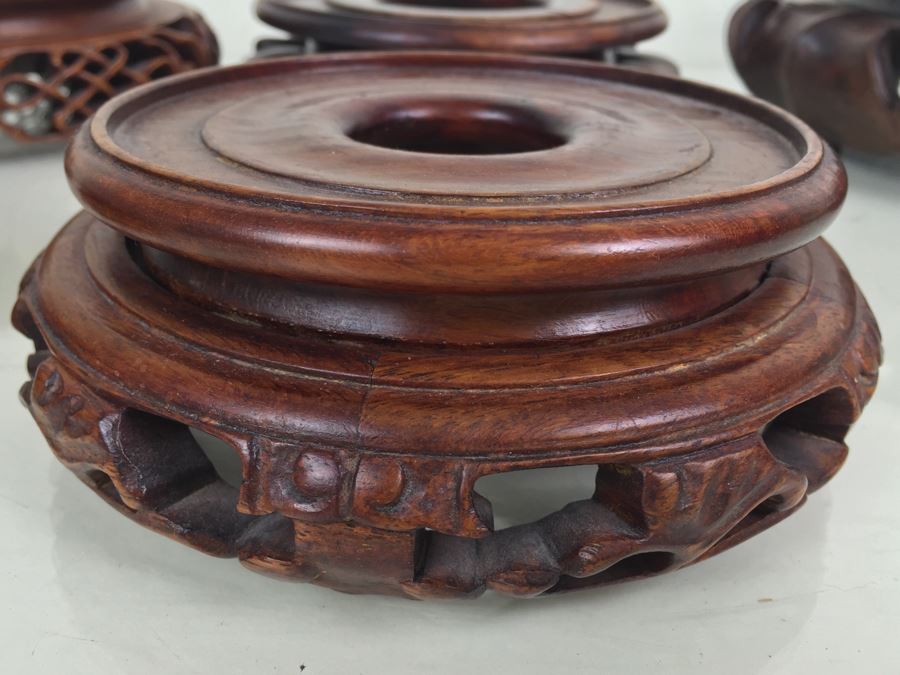 JUST ADDED - (8) Vintage Rosewood Carved Stands [Photo 8]