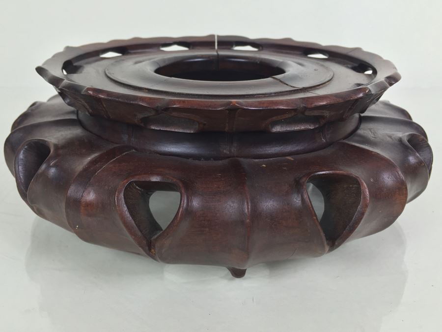 JUST ADDED - (8) Vintage Rosewood Carved Stands [Photo 22]