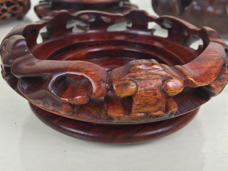 JUST ADDED - (8) Vintage Rosewood Carved Stands [Photo 10]