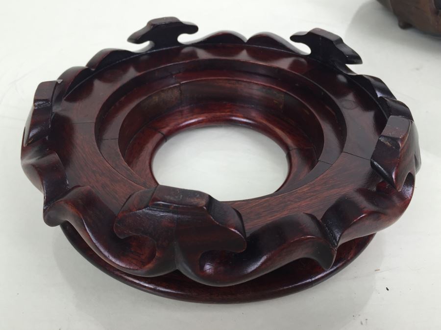 JUST ADDED - (8) Vintage Rosewood Carved Stands [Photo 20]