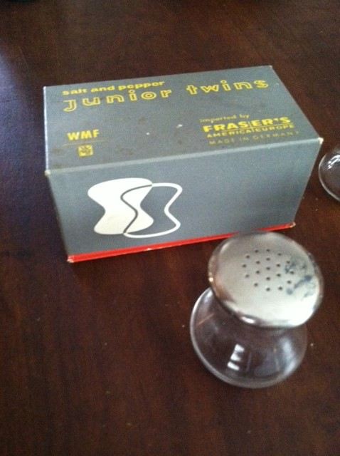 Mid-Century Glass Salt & Pepper Shakers Junior Twins WMF Germany [Photo 3]