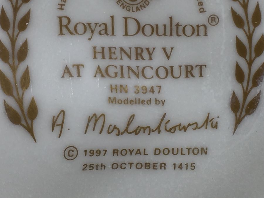 JUST ADDED - RARE Royal Doulton Henry V At Agincourt HN 3947 Prestige 1997 Signed By Michael Doulton Had $35,000 Price Tag [Photo 49]