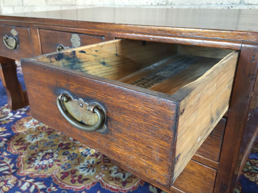 Vintage Wooden Asian Desk [Photo 2]