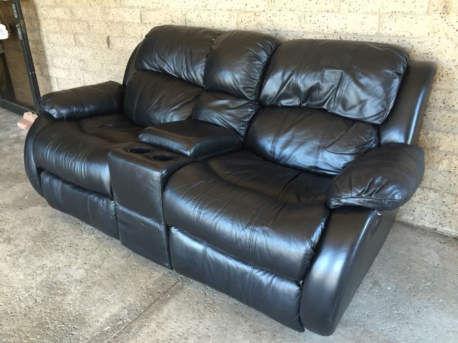 Black Reclining Loveseat [Photo 2]