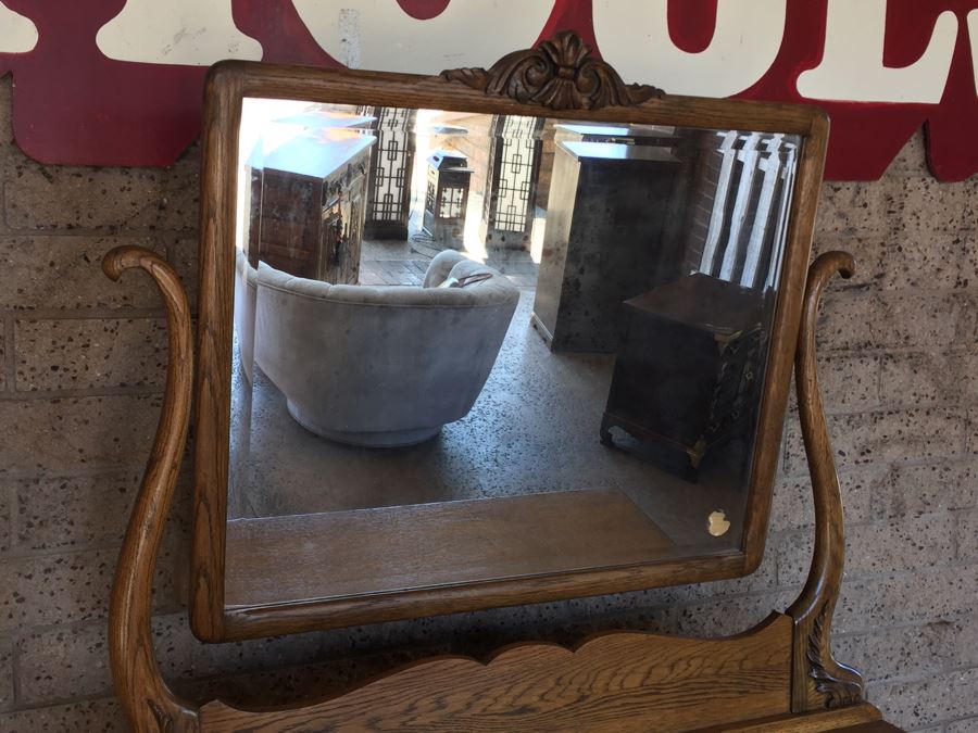 Antique Dresser Chest Of Drawers With Swivel Mirror [Photo 4]