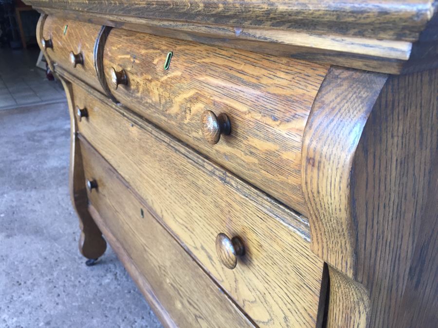 Antique Dresser Chest Of Drawers With Swivel Mirror [Photo 7]