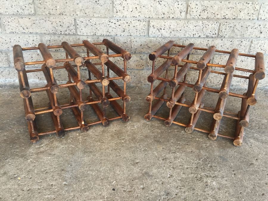 Pair Of Wooden Wine Racks [Photo 2]