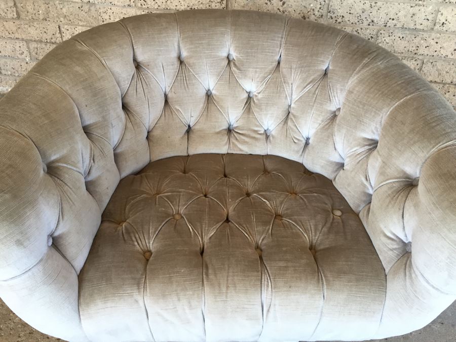 Awesome Mid-Century Tufted Swivel Chair [Photo 8]