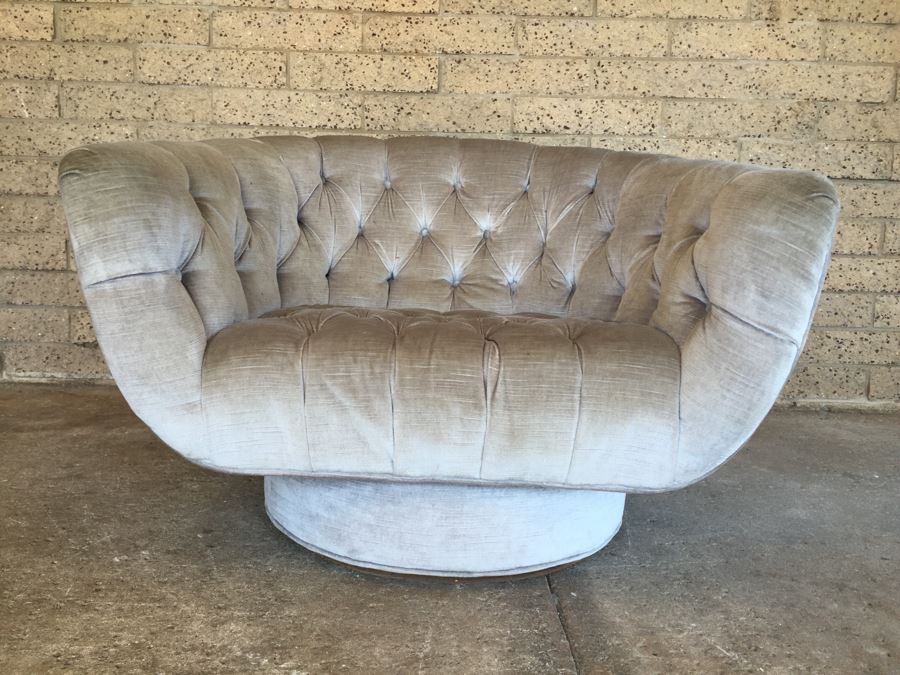 Awesome Mid-Century Tufted Swivel Chair