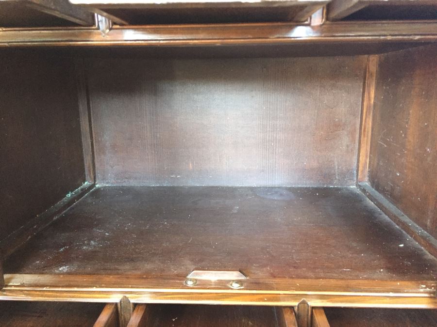 Pair Of Korean Carved Wooden Cabinets Nightstands With Brass Accents And Lock And Key [Photo 12]