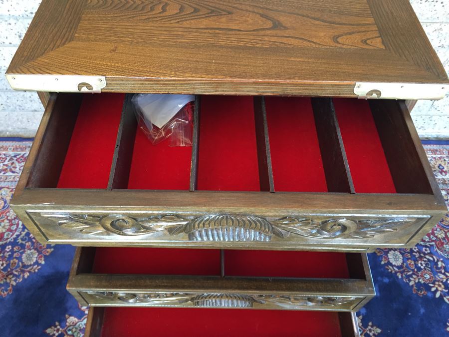 Vintage Korean Silverware Chest Jewelry Chest Of Drawers With