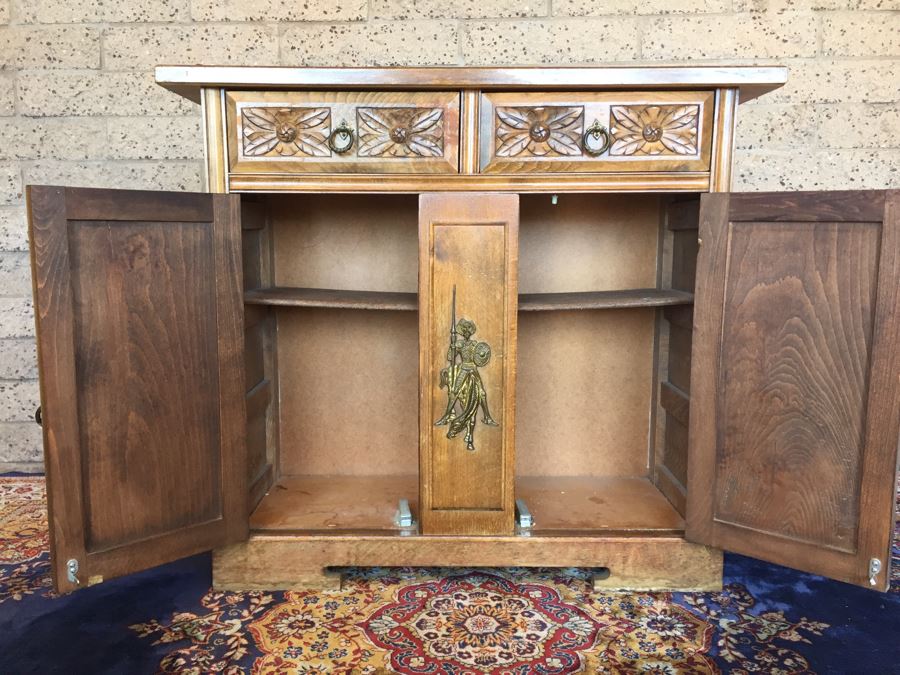 Spanish Carved Wood Cabinet Console Sofa Table [Photo 13]