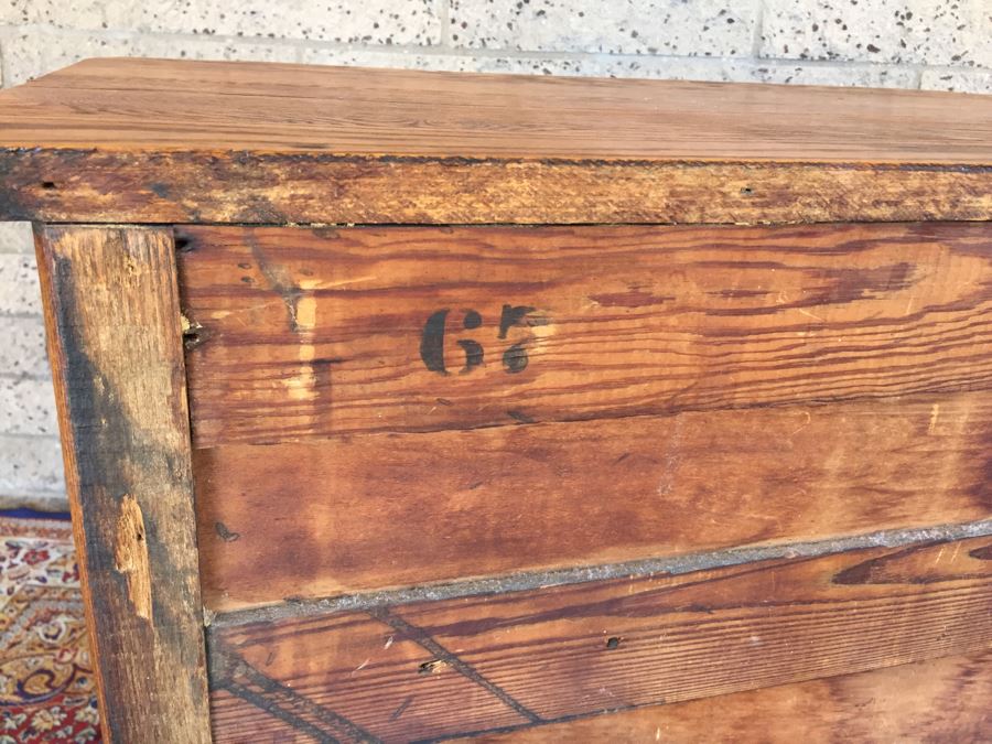 Antique Oak Cabinet Nightstand On Casters [Photo 12]