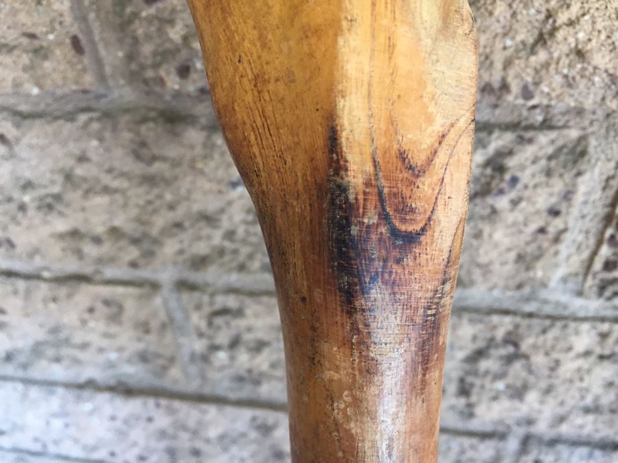 Hand Carved Wooden Staff And Pitchfork From Spain [Photo 15]