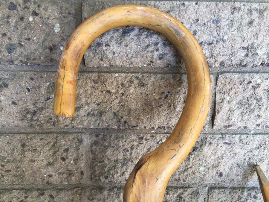 Hand Carved Wooden Staff And Pitchfork From Spain [Photo 6]