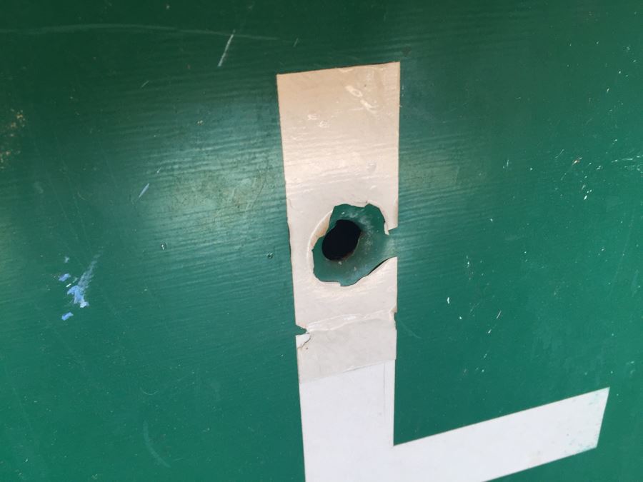 Vintage CA Highway Sign From Northern California 'Lake County Line' With Several Bullet Holes [Photo 5]