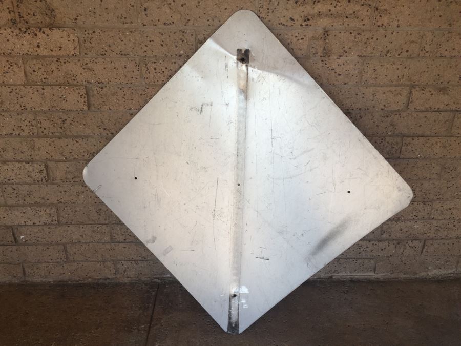 Large Yellow And Black Merge Road Sign [Photo 3]