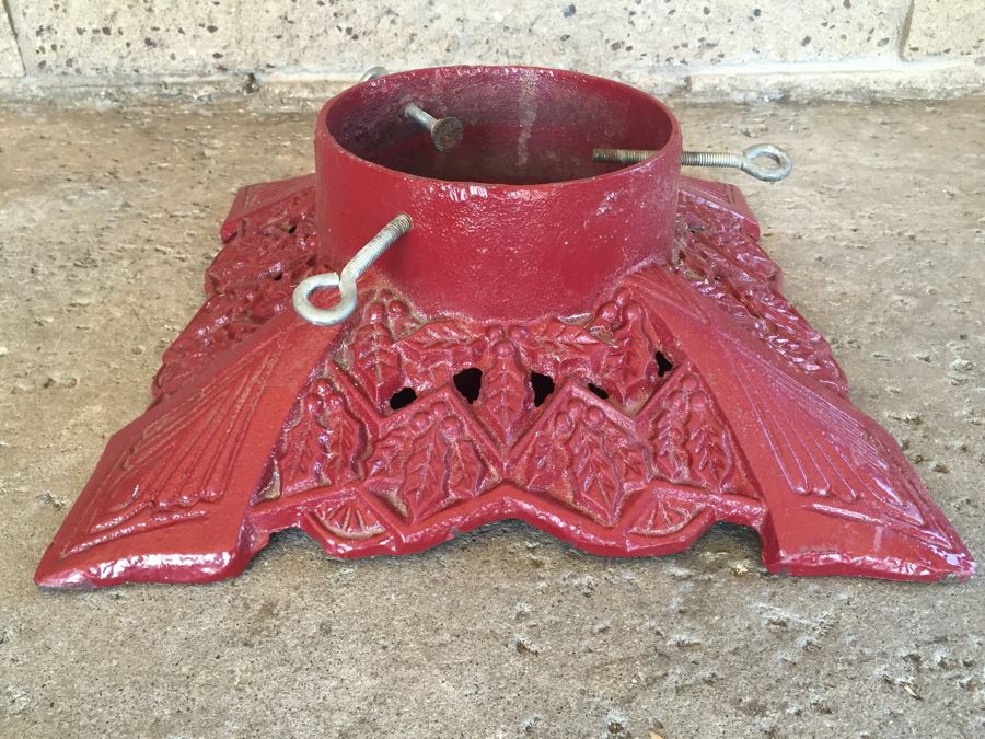 Heavy Cast Iron Red Christmas Tree Stand