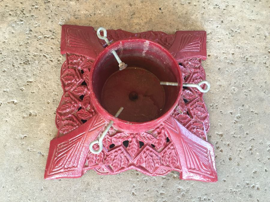 Heavy Cast Iron Red Christmas Tree Stand [Photo 3]