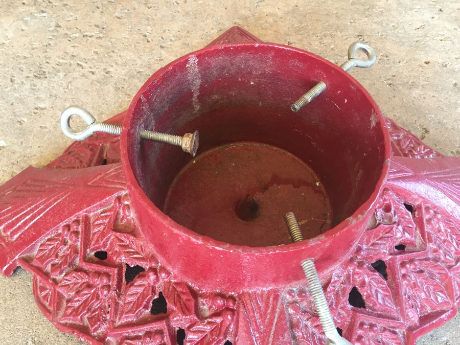 Heavy Cast Iron Red Christmas Tree Stand [Photo 4]