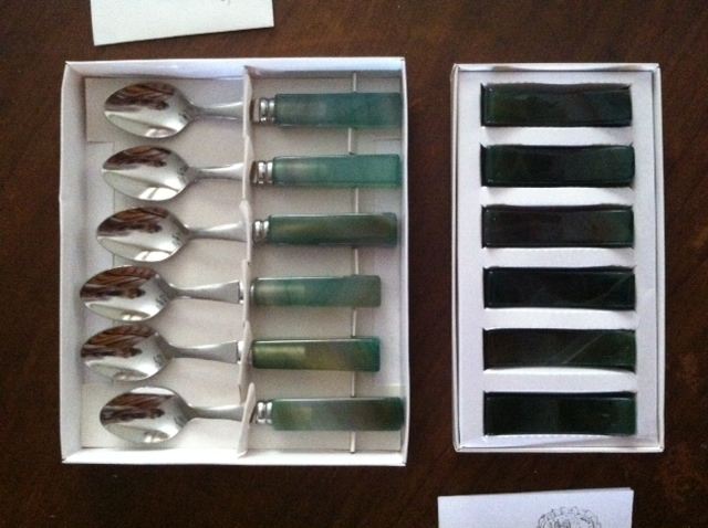 Agate Handle Spoons and Carved Agates with Certificate Brazil [Photo 1]