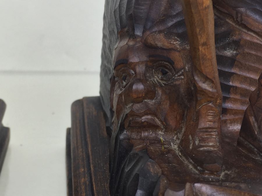 Pair Of Vintage Spainish Carved Wood Sancho Panza & Don Quixote Bookends [Photo 12]