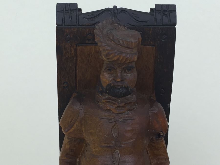 Pair Of Vintage Spainish Carved Wood Sancho Panza & Don Quixote Bookends [Photo 13]