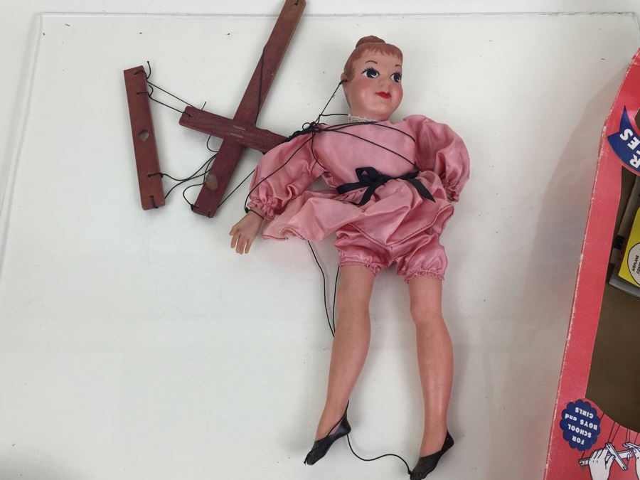 Hazelle's Popular Marionettes Puppet 820 Toe Dancer With Damaged Original Box And Vintage Catalog [Photo 10]