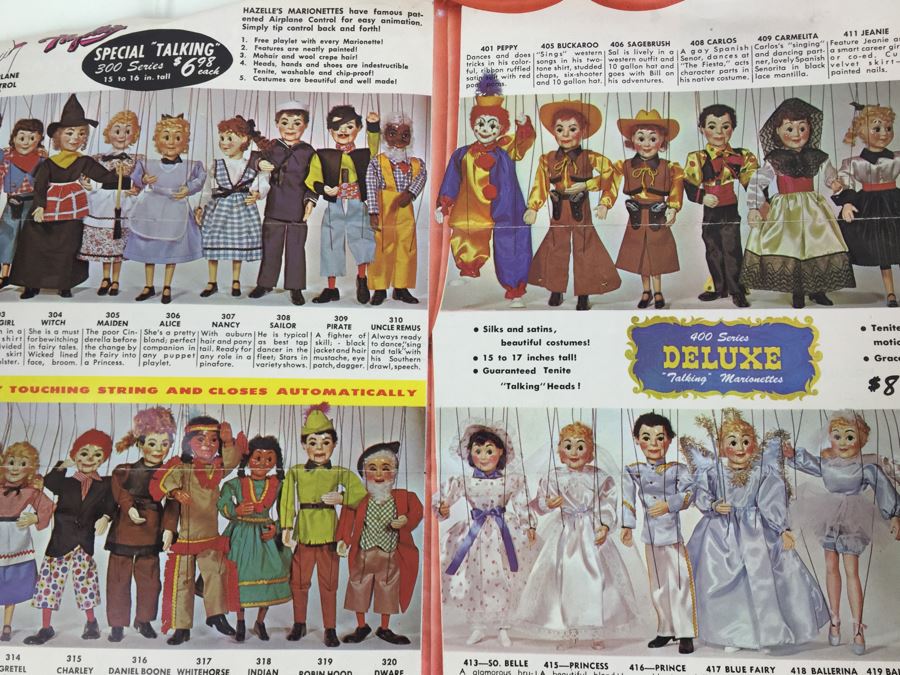 Hazelle's Popular Marionettes Puppet 820 Toe Dancer With Damaged Original Box And Vintage Catalog [Photo 9]